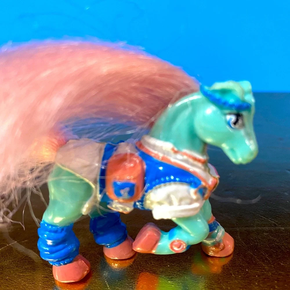 LITTLE BEAUTIES VTG 1991 WORKOUT GIRL MINIATURE PONY PARTY FAVOR TOYS R US 2”